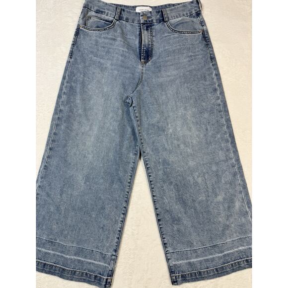 Dear John Womens Audrey Super High Rise Cropped Wide Leg Jeans Sz 31 (actual 34) - Picture 1 of 6